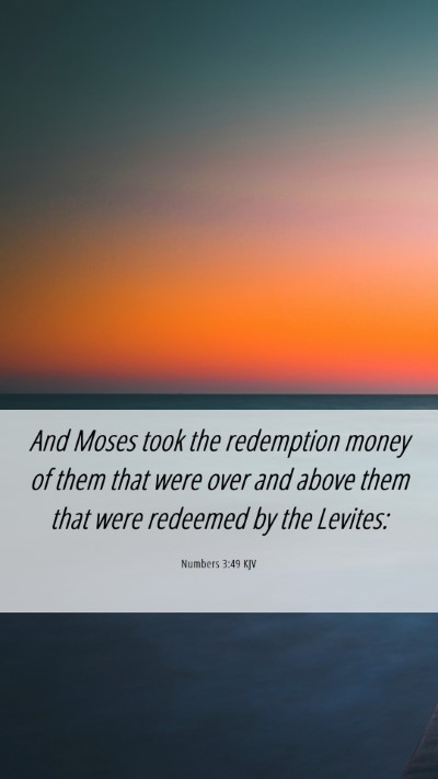 Picture 06 - Numbers 3:49 KJV Mobile Phone Wallpaper - And Moses took the redemption money of them that - Mobile Bible Verse Wallpaper