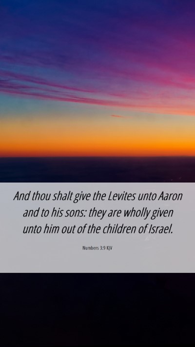 Picture 06 - Numbers 3:9 KJV Mobile Phone Wallpaper - And thou shalt give the Levites unto Aaron and to - Mobile Bible Verse Wallpaper
