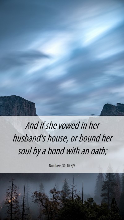 Picture 06 - Numbers 30:10 KJV Mobile Phone Wallpaper - And if she vowed in her husband's house, or bound - Mobile Bible Verse Wallpaper