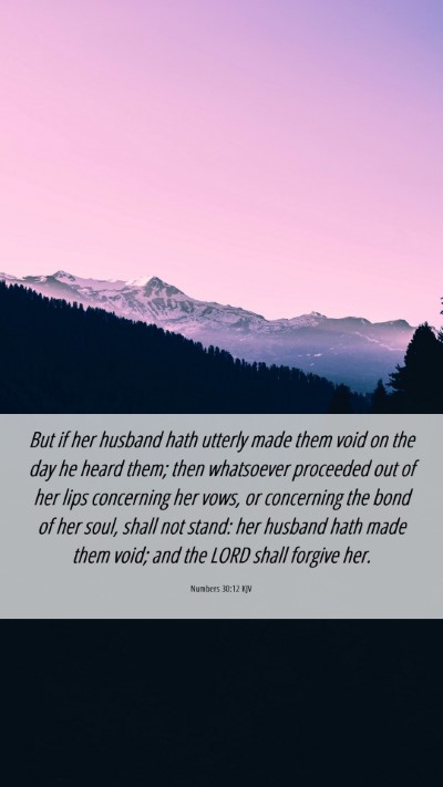 Picture 06 - Numbers 30:12 KJV Mobile Phone Wallpaper - But if her husband hath utterly made them void on - Mobile Bible Verse Wallpaper