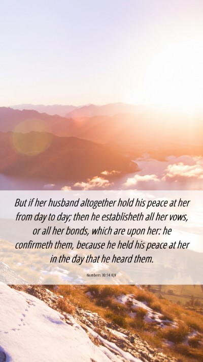Picture 06 - Numbers 30:14 KJV Mobile Phone Wallpaper - But if her husband altogether hold his peace at - Mobile Bible Verse Wallpaper