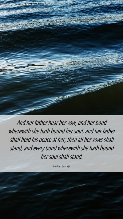 Picture 06 - Numbers 30:4 KJV Mobile Phone Wallpaper - And her father hear her vow, and her bond - Mobile Bible Verse Wallpaper