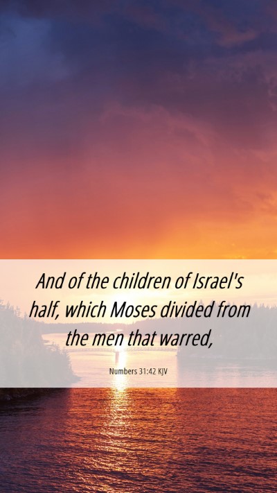 Picture 06 - Numbers 31:42 KJV Mobile Phone Wallpaper - And of the children of Israel's half, which Moses - Mobile Bible Verse Wallpaper