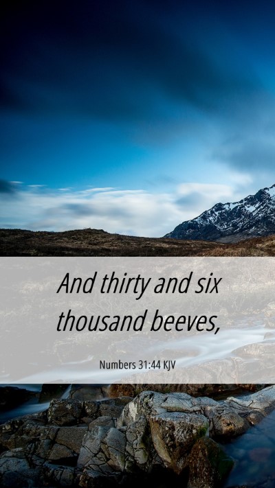 Picture 06 - Numbers 31:44 KJV Mobile Phone Wallpaper - And thirty and six thousand - Mobile Bible Verse Wallpaper