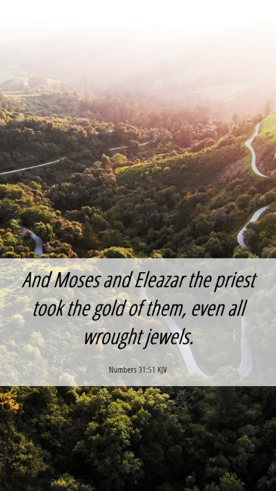 Picture 06 - Numbers 31:51 KJV Mobile Phone Wallpaper - And Moses and Eleazar the priest took the gold of - Mobile Bible Verse Wallpaper