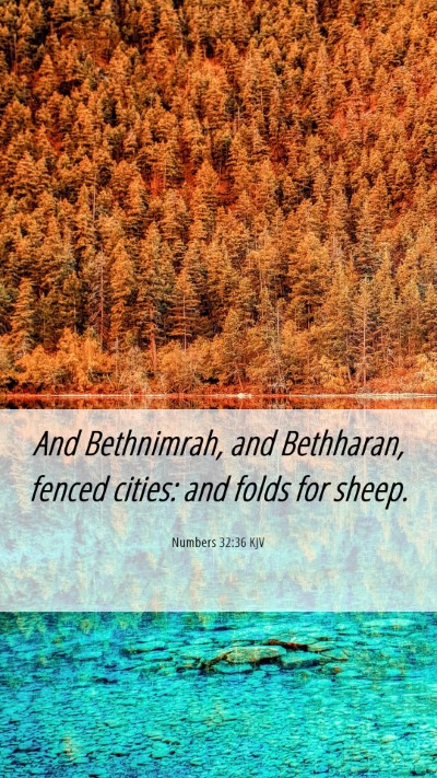 Picture 06 - Numbers 32:36 KJV Mobile Phone Wallpaper - And Bethnimrah, and Bethharan, fenced cities: and - Mobile Bible Verse Wallpaper