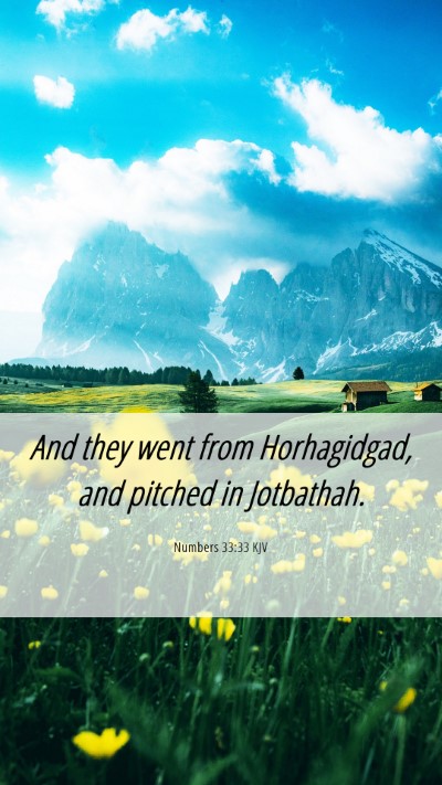 Picture 06 - Numbers 33:33 KJV Mobile Phone Wallpaper - And they went from Horhagidgad, and pitched in - Mobile Bible Verse Wallpaper