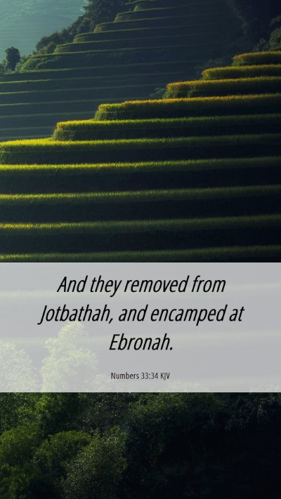 Picture 06 - Numbers 33:34 KJV Mobile Phone Wallpaper - And they removed from Jotbathah, and encamped at - Mobile Bible Verse Wallpaper