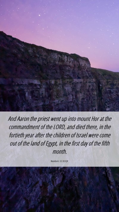 Picture 06 - Numbers 33:38 KJV Mobile Phone Wallpaper - And Aaron the priest went up into mount Hor at - Mobile Bible Verse Wallpaper