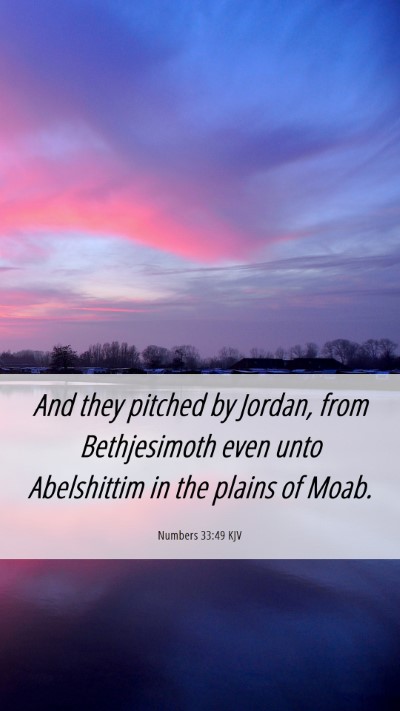 Picture 06 - Numbers 33:49 KJV Mobile Phone Wallpaper - And they pitched by Jordan, from Bethjesimoth - Mobile Bible Verse Wallpaper
