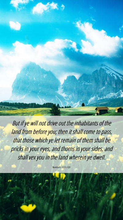 Picture 06 - Numbers 33:55 KJV Mobile Phone Wallpaper - But if ye will not drive out the inhabitants of - Mobile Bible Verse Wallpaper