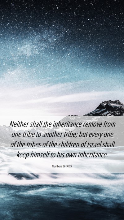 Picture 06 - Numbers 36:9 KJV Mobile Phone Wallpaper - Neither shall the inheritance remove from one - Mobile Bible Verse Wallpaper