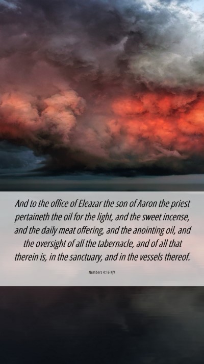 Picture 06 - Numbers 4:16 KJV Mobile Phone Wallpaper - And to the office of Eleazar the son of Aaron the - Mobile Bible Verse Wallpaper