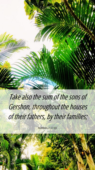 Picture 06 - Numbers 4:22 KJV Mobile Phone Wallpaper - Take also the sum of the sons of Gershon, - Mobile Bible Verse Wallpaper