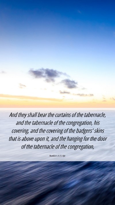 Picture 06 - Numbers 4:25 KJV Mobile Phone Wallpaper - And they shall bear the curtains of the - Mobile Bible Verse Wallpaper