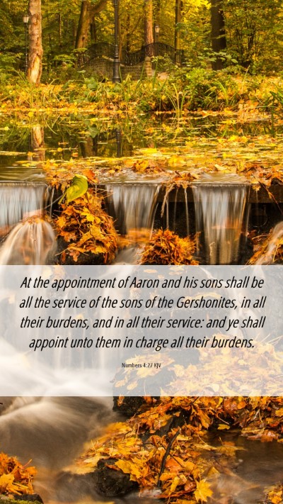 Picture 06 - Numbers 4:27 KJV Mobile Phone Wallpaper - At the appointment of Aaron and his sons shall be - Mobile Bible Verse Wallpaper