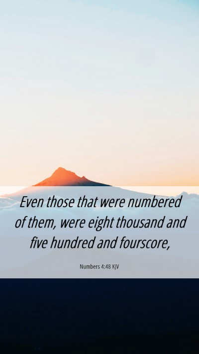 Picture 06 - Numbers 4:48 KJV Mobile Phone Wallpaper - Even those that were numbered of them, were eight - Mobile Bible Verse Wallpaper