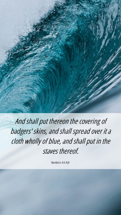 Picture 06 - Numbers 4:6 KJV Mobile Phone Wallpaper - And shall put thereon the covering of badgers' - Mobile Bible Verse Wallpaper