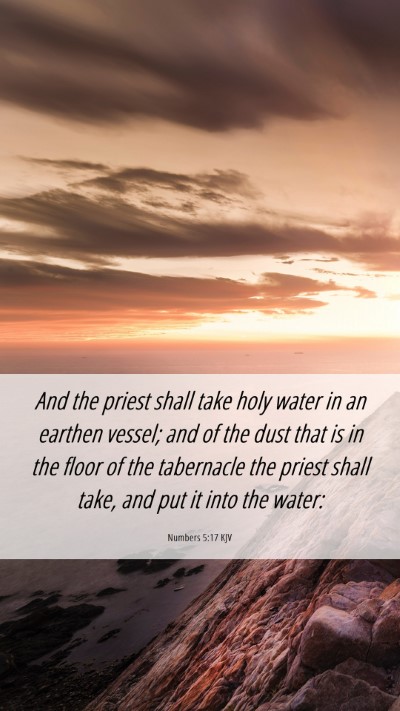 Picture 06 - Numbers 5:17 KJV Mobile Phone Wallpaper - And the priest shall take holy water in an - Mobile Bible Verse Wallpaper