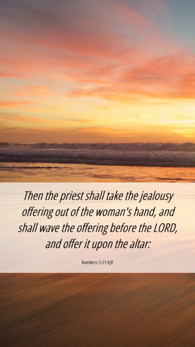 Picture 06 - Numbers 5:25 KJV Mobile Phone Wallpaper - Then the priest shall take the jealousy offering - Mobile Bible Verse Wallpaper