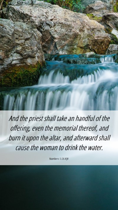 Picture 06 - Numbers 5:26 KJV Mobile Phone Wallpaper - And the priest shall take an handful of the - Mobile Bible Verse Wallpaper