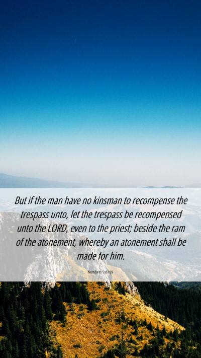 Picture 06 - Numbers 5:8 KJV Mobile Phone Wallpaper - But if the man have no kinsman to recompense the - Mobile Bible Verse Wallpaper