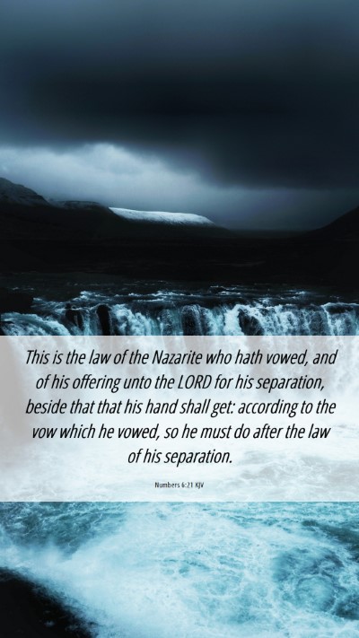 Picture 06 - Numbers 6:21 KJV Mobile Phone Wallpaper - This is the law of the Nazarite who hath vowed, - Mobile Bible Verse Wallpaper