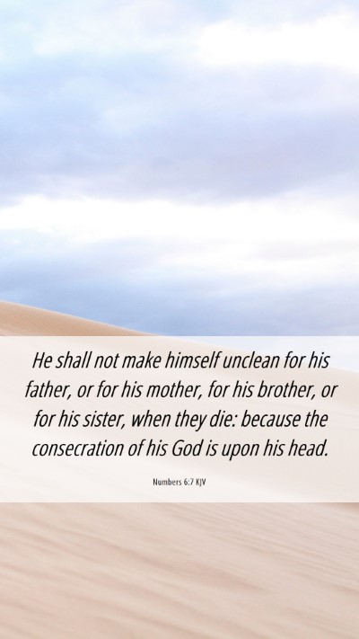 Picture 06 - Numbers 6:7 KJV Mobile Phone Wallpaper - He shall not make himself unclean for his father, - Mobile Bible Verse Wallpaper