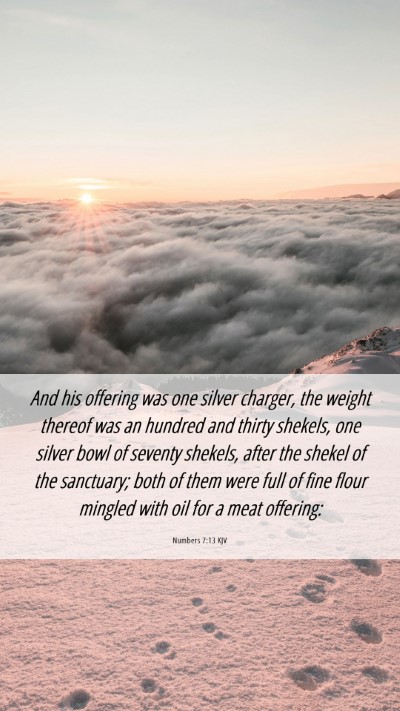 Picture 06 - Numbers 7:13 KJV Mobile Phone Wallpaper - And his offering was one silver charger, the - Mobile Bible Verse Wallpaper