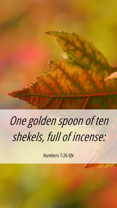 Picture 06 - Numbers 7:26 KJV Mobile Phone Wallpaper - One golden spoon of ten shekels, full of - Mobile Bible Verse Wallpaper