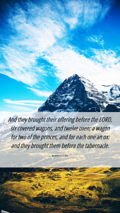 Picture 06 - Numbers 7:3 KJV Mobile Phone Wallpaper - And they brought their offering before the LORD, - Mobile Bible Verse Wallpaper