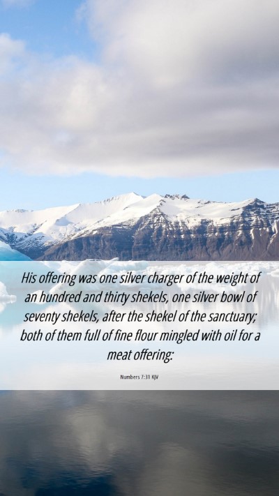 Picture 06 - Numbers 7:31 KJV Mobile Phone Wallpaper - His offering was one silver charger of the weight - Mobile Bible Verse Wallpaper