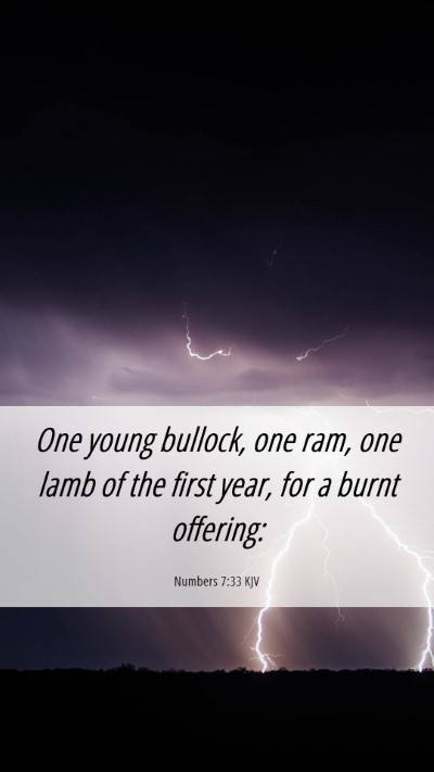 Picture 06 - Numbers 7:33 KJV Mobile Phone Wallpaper - One young bullock, one ram, one lamb of the first - Mobile Bible Verse Wallpaper