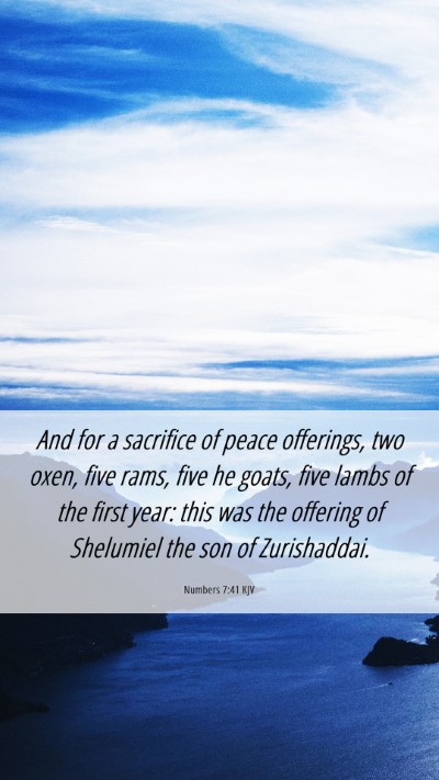 Picture 06 - Numbers 7:41 KJV Mobile Phone Wallpaper - And for a sacrifice of peace offerings, two oxen, - Mobile Bible Verse Wallpaper