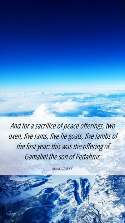 Picture 06 - Numbers 7:59 KJV Mobile Phone Wallpaper - And for a sacrifice of peace offerings, two oxen, - Mobile Bible Verse Wallpaper