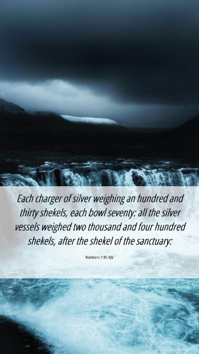 Picture 06 - Numbers 7:85 KJV Mobile Phone Wallpaper - Each charger of silver weighing an hundred and - Mobile Bible Verse Wallpaper