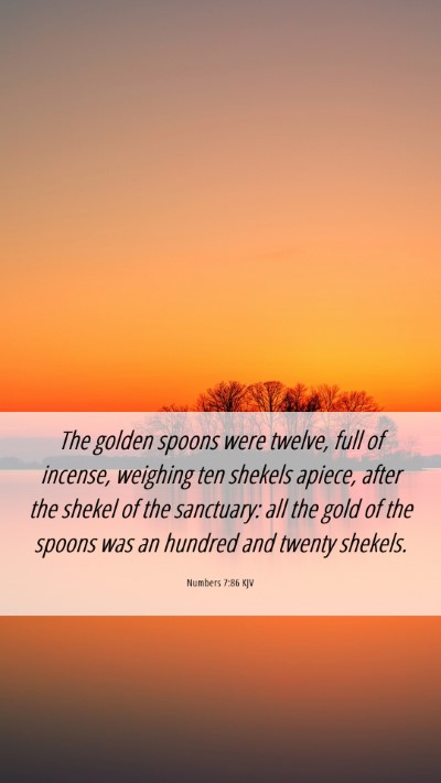Picture 06 - Numbers 7:86 KJV Mobile Phone Wallpaper - The golden spoons were twelve, full of incense, - Mobile Bible Verse Wallpaper