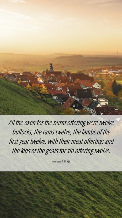 Picture 06 - Numbers 7:87 KJV Mobile Phone Wallpaper - All the oxen for the burnt offering were twelve - Mobile Bible Verse Wallpaper