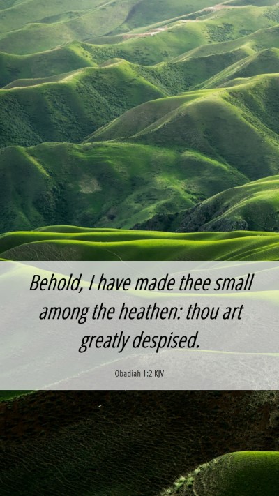 Picture 06 - Obadiah 1:2 KJV Mobile Phone Wallpaper - Behold, I have made thee small among the heathen: - Mobile Bible Verse Wallpaper