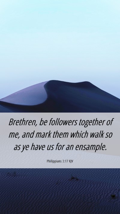 Picture 06 - Philippians 3:17 KJV Mobile Phone Wallpaper - Brethren, be followers together of me, and mark - Mobile Bible Verse Wallpaper