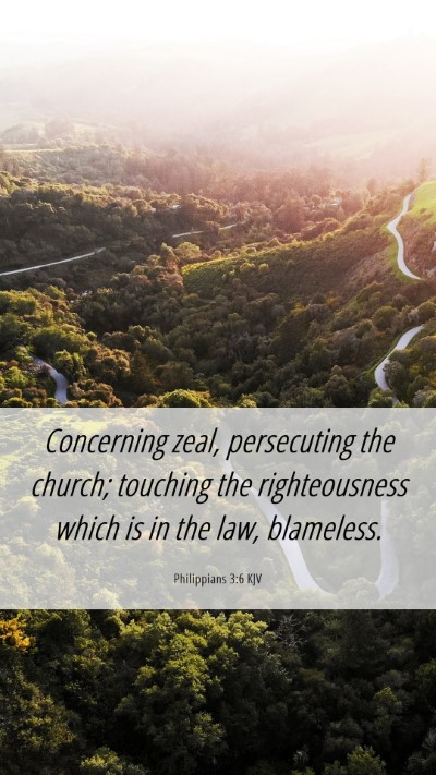 Picture 06 - Philippians 3:6 KJV Mobile Phone Wallpaper - Concerning zeal, persecuting the church; touching - Mobile Bible Verse Wallpaper