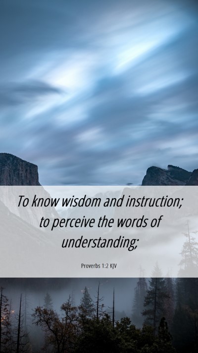 Picture 06 - Proverbs 1:2 KJV Mobile Phone Wallpaper - To know wisdom and instruction; to perceive the - Mobile Bible Verse Wallpaper