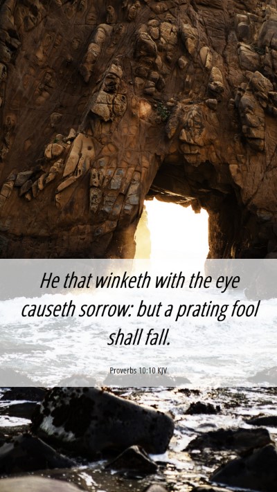 Picture 06 - Proverbs 10:10 KJV Mobile Phone Wallpaper - He that winketh with the eye causeth sorrow: but - Mobile Bible Verse Wallpaper