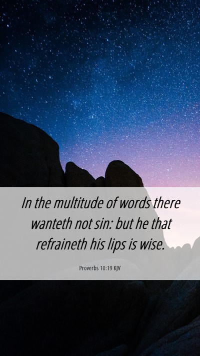Picture 06 - Proverbs 10:19 KJV Mobile Phone Wallpaper - In the multitude of words there wanteth not sin: - Mobile Bible Verse Wallpaper