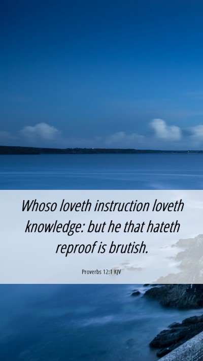 Picture 06 - Proverbs 12:1 KJV Mobile Phone Wallpaper - Whoso loveth instruction loveth knowledge: but he - Mobile Bible Verse Wallpaper