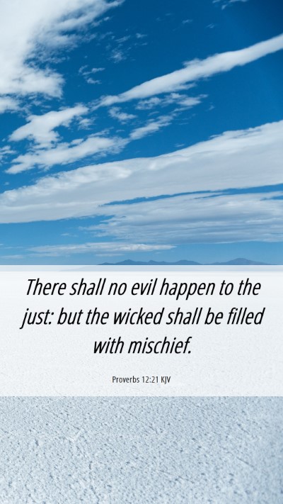 Picture 06 - Proverbs 12:21 KJV Mobile Phone Wallpaper - There shall no evil happen to the just: but the - Mobile Bible Verse Wallpaper