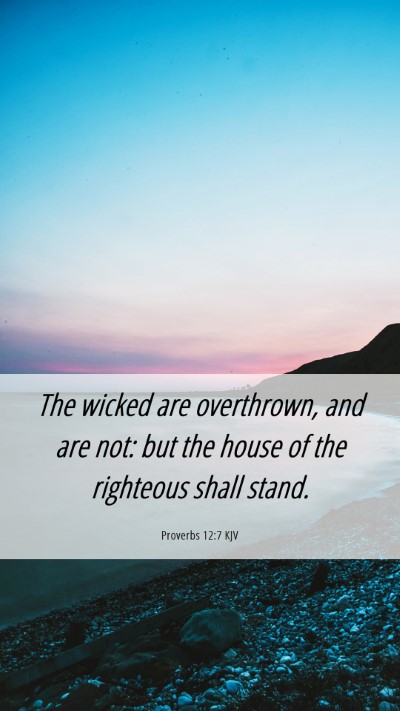 Picture 06 - Proverbs 12:7 KJV Mobile Phone Wallpaper - The wicked are overthrown, and are not: but the - Mobile Bible Verse Wallpaper