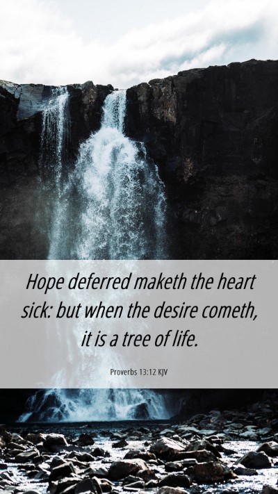 Picture 06 - Proverbs 13:12 KJV Mobile Phone Wallpaper - Hope deferred maketh the heart sick: but when the - Mobile Bible Verse Wallpaper