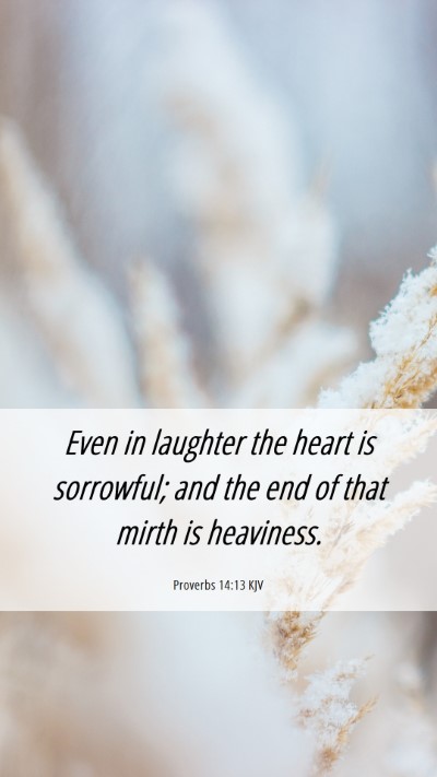 Picture 06 - Proverbs 14:13 KJV Mobile Phone Wallpaper - Even in laughter the heart is sorrowful; and the - Mobile Bible Verse Wallpaper