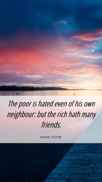 Picture 06 - Proverbs 14:20 KJV Mobile Phone Wallpaper - The poor is hated even of his own neighbour: but - Mobile Bible Verse Wallpaper